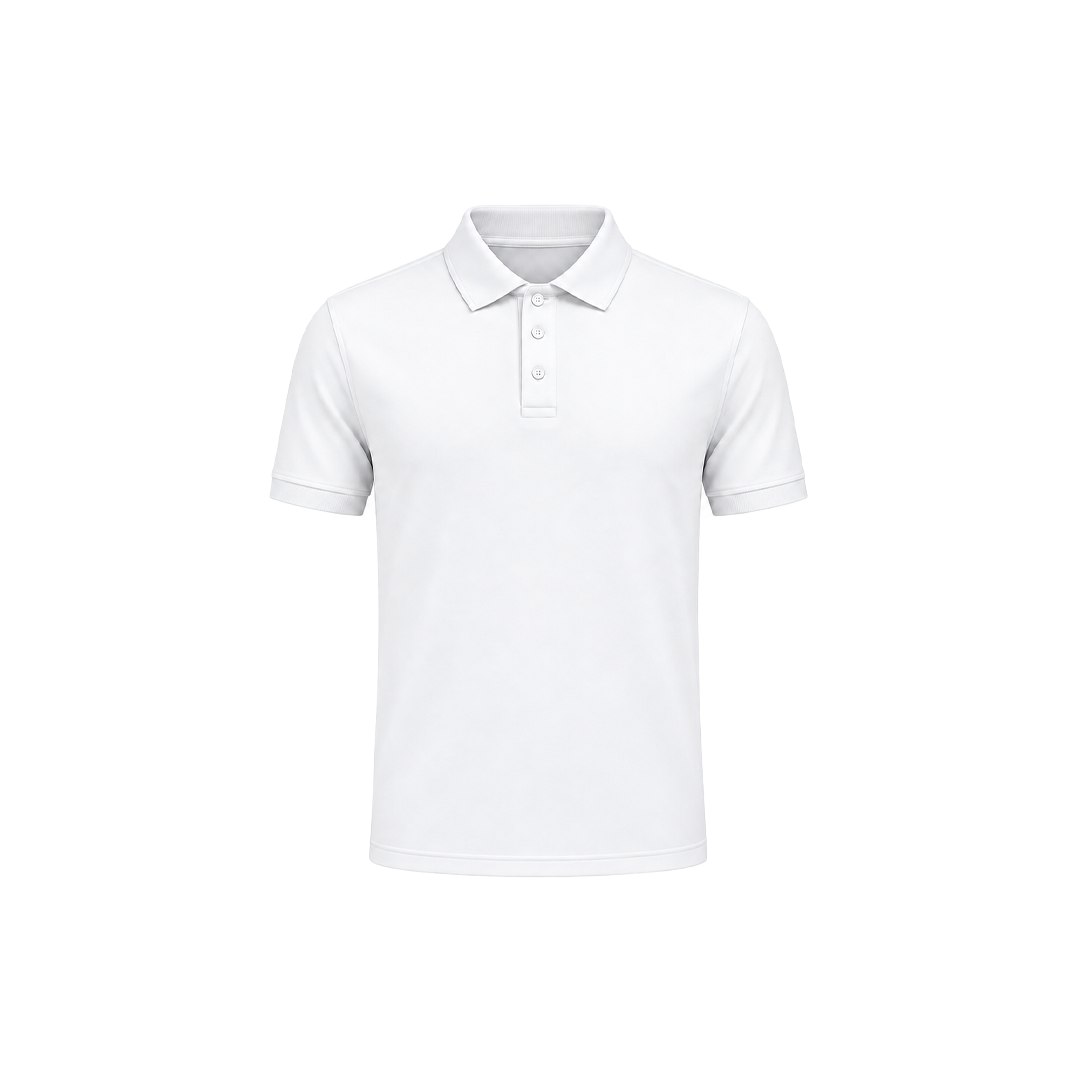 White Dryfit Polo Polyster