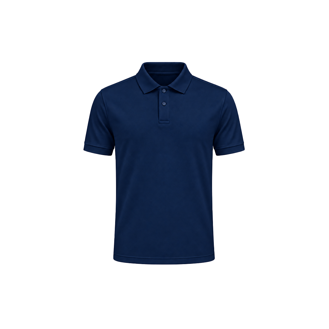 Navy Blue Honeycomb Polo Cotton