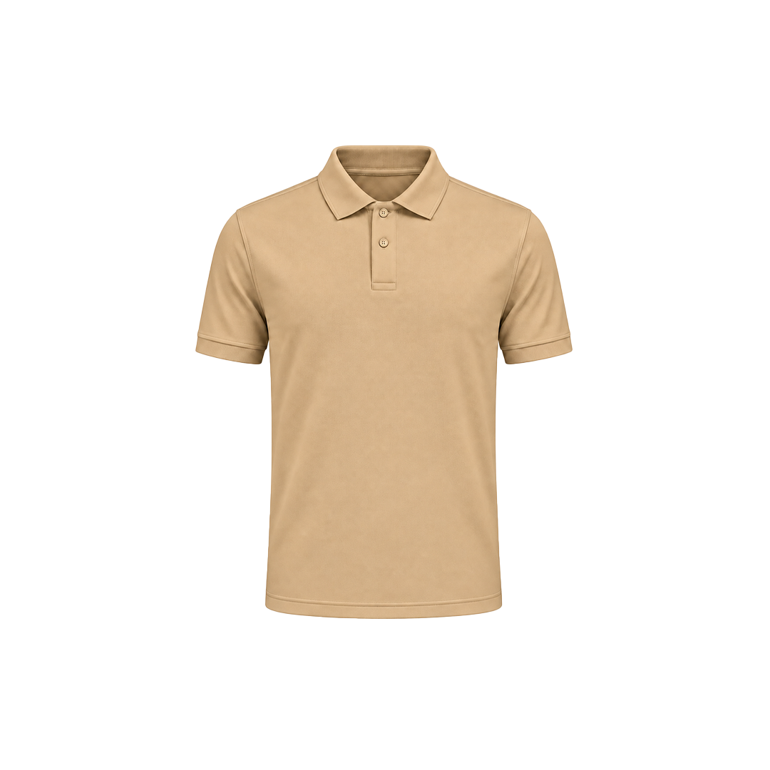 Beige Honeycomb Polo Cotton