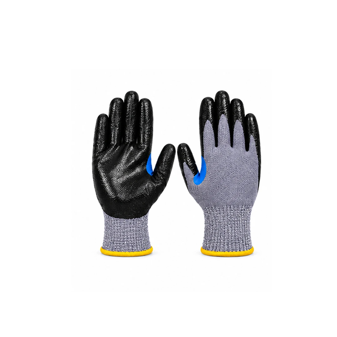 Flat Nitrile Coated Gloves With Thumb Crotch