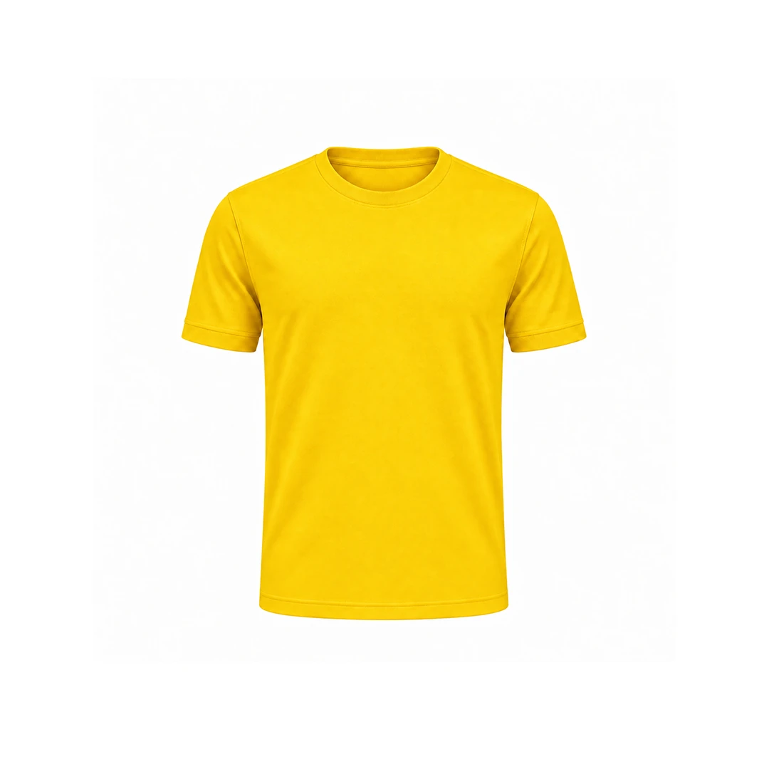 Yellow Round Neck Cotton T-Shirt