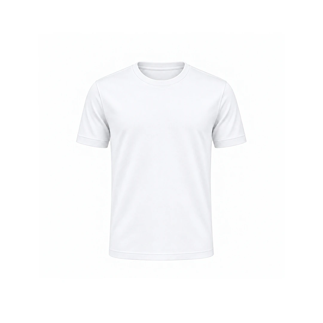 White Round Neck Cotton T-Shirt